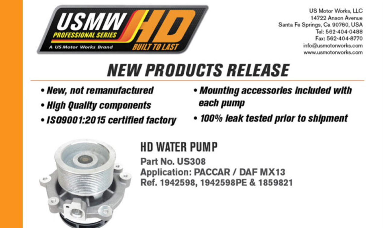 New Product Release – Heavy Duty Water Pump Applications