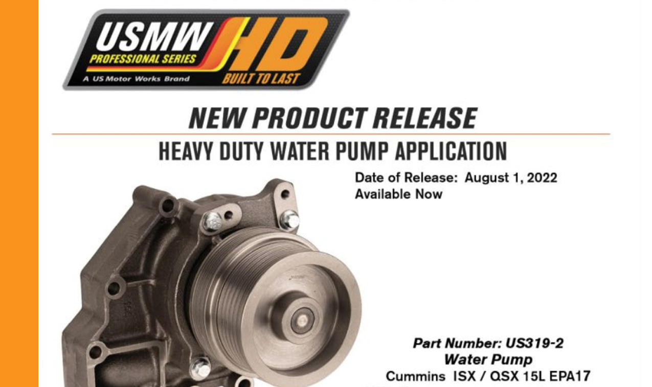 New Product Release – Heavy Duty Water Pump Application
