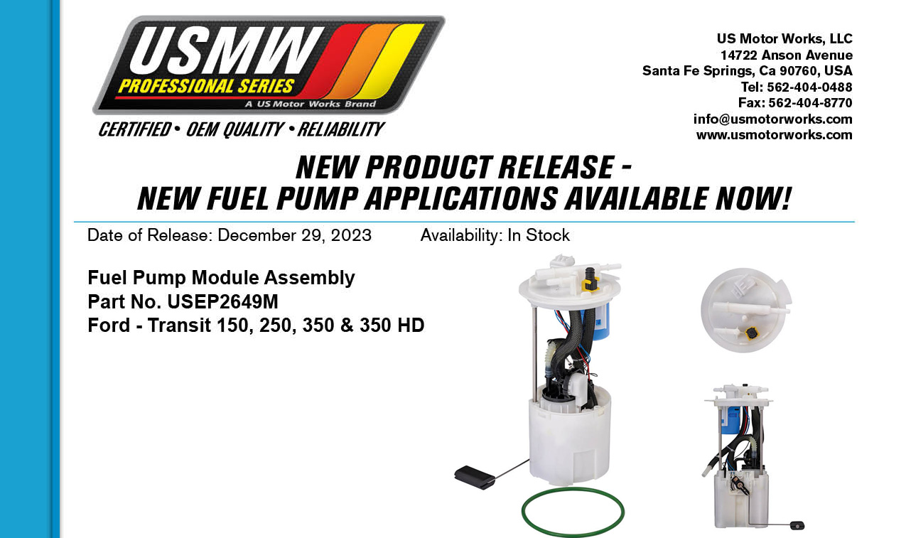 New Fuel Pump Module Assembly – December 29, 2023