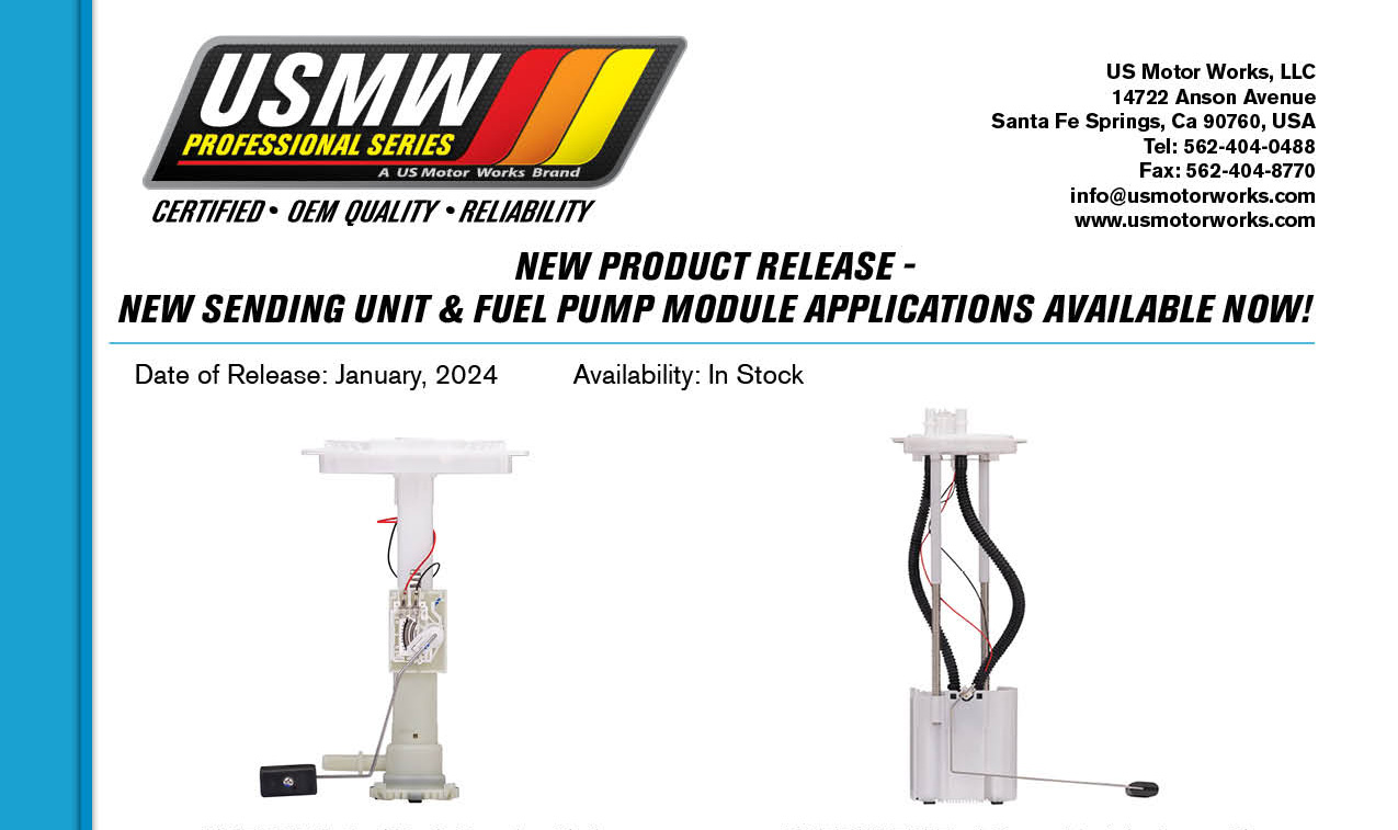 New Sending Unit & Fuel Pump Module Assemblies – Jan 31, 2024